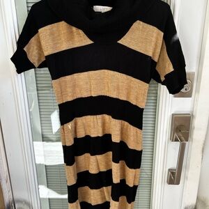 LOFT Black and Gold Knit Sweater
